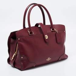 Coach Burgundy Leather Mercer 35 Satchel