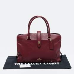 Coach Burgundy Leather Mercer 35 Satchel