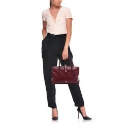 Coach Burgundy Leather Mercer 35 Satchel