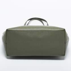 Pre Owned Coach Green Crossgrain Leather City Zip Tote