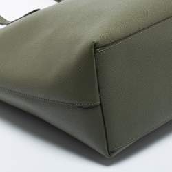 Pre Owned Coach Green Crossgrain Leather City Zip Tote