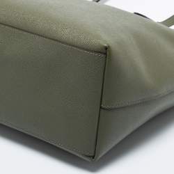 Pre Owned Coach Green Crossgrain Leather City Zip Tote