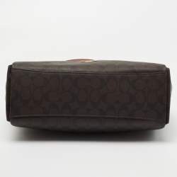 Coach Brown Signature Coated Canvas Mia Shoulder Bag