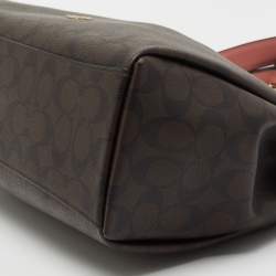 Coach Brown Signature Coated Canvas Mia Shoulder Bag