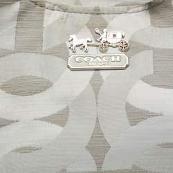 Pre Owned Coach Grey Op Art Canvas and Leather Madison Maggie Shoulder Bag