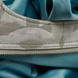 Pre Owned Coach Grey Op Art Canvas and Leather Madison Maggie Shoulder Bag