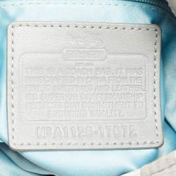 Pre Owned Coach Grey Op Art Canvas and Leather Madison Maggie Shoulder Bag