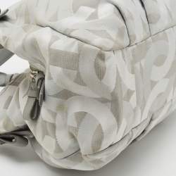 Pre Owned Coach Grey Op Art Canvas and Leather Madison Maggie Shoulder Bag