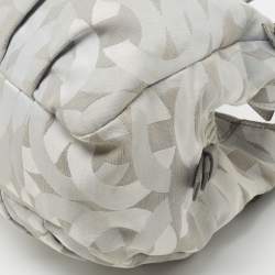 Pre Owned Coach Grey Op Art Canvas and Leather Madison Maggie Shoulder Bag