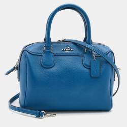 NWT Authentic COACH Shearling And soft Leather MINI BENNETT SATCHEL - Blue