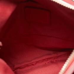 Pre Owned Coach Beige/Red Signature Jacquard and Leather Swingpack Crossbody Bag