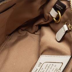 Pre Owned Coach Brown/Beige Signature Canvas Front Pocket Baguette Bag