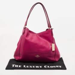 Pre Owned Coach Pink Leather Edie Shoulder Bag