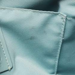 Pre Owned Coach Beige/Blue Coated Canvas and Leather Emma Satchel