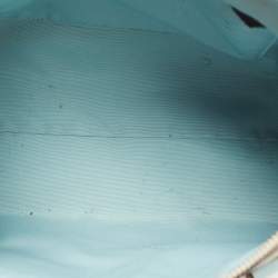 Pre Owned Coach Beige/Blue Coated Canvas and Leather Emma Satchel