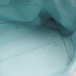 Pre Owned Coach Beige/Blue Coated Canvas and Leather Emma Satchel