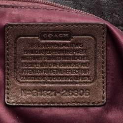 Pre Owned Coach Brown Signature Canvas and Leather Needlepoint Shopper Tote