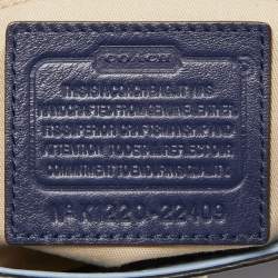 Pre Owned Coach Blue Leather Tassel Crossbody Bag