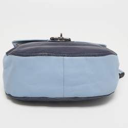 Pre Owned Coach Blue Leather Tassel Crossbody Bag