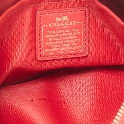 Pre Owned Coach Red Leather Studded Crossbody Bag