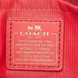 Pre Owned Coach Red Leather Studded Crossbody Bag