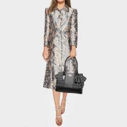 Coach Black/Grey Signature Canvas and Leather Legacy Tote