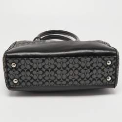Coach Black/Grey Signature Canvas and Leather Legacy Tote
