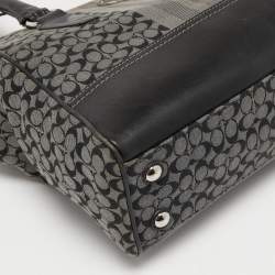 Coach Black/Grey Signature Canvas and Leather Legacy Tote
