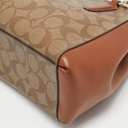 Coach Beige/Tan Signature Coated Canvas and Leather Mini Christie Carryall Satchel