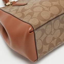 Coach Beige/Tan Signature Coated Canvas and Leather Mini Christie Carryall Satchel