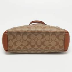 Coach Beige/Tan Signature Coated Canvas and Leather Mini Christie Carryall Satchel