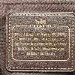 Coach Beige/Dark Brown Signature Canvas and Leather Shopper Tote