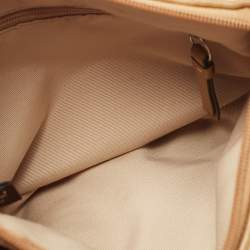 Pre Owned Coach Beige/White Signature Canvas and Leather Shoulder Bag