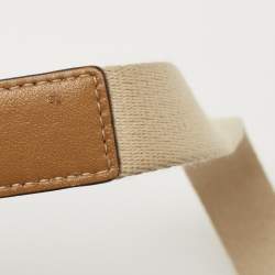 Pre Owned Coach Beige/White Signature Canvas and Leather Shoulder Bag