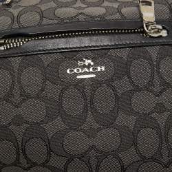 Coach Grey/Black Signature Canvas and Leather Prairie Satchel