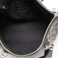 Coach Grey/Black Signature Canvas and Leather Prairie Satchel