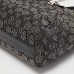 Coach Grey/Black Signature Canvas and Leather Prairie Satchel