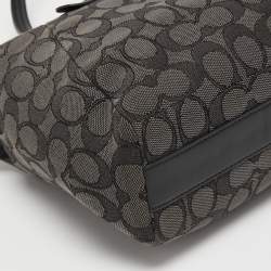 Coach Grey/Black Signature Canvas and Leather Prairie Satchel