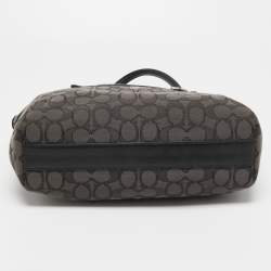 Coach Grey/Black Signature Canvas and Leather Prairie Satchel