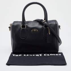 Pre Owned Coach Black Leather Mini Bennett Satchel