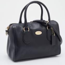 Pre Owned Coach Black Leather Mini Bennett Satchel