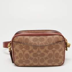 Coach Brown/Beige Coated Canvas and Leather Willow Crossbody Bag