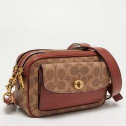 Coach Brown/Beige Coated Canvas and Leather Willow Crossbody Bag