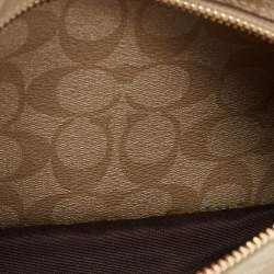 Pre Owned Coach Beige/Cream Signature Coated Canvas and Leather Charlie Backpack