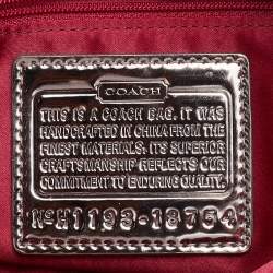 Pre Owned Coach Grey/Black Leather and Signature Canvas Poppy Satchel