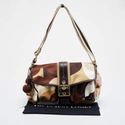 Coach Multicolor Satin and Leather Soho Flap Shoulder Bag