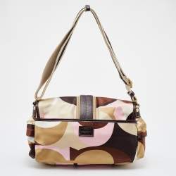 Coach Multicolor Satin and Leather Soho Flap Shoulder Bag