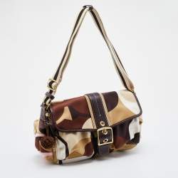 Coach Multicolor Satin and Leather Soho Flap Shoulder Bag
