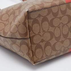 Coach Beige/Brown Signature Coated Canvas and Leather City Tote