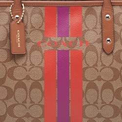 Coach Beige/Brown Signature Coated Canvas and Leather City Tote